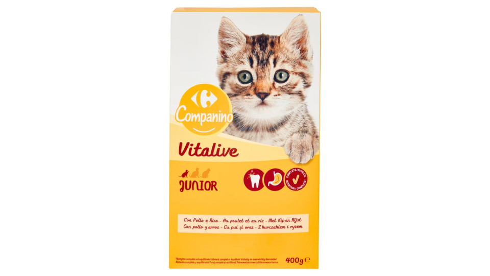 Carrefour Junior Croccantini con pollo e riso per gatti