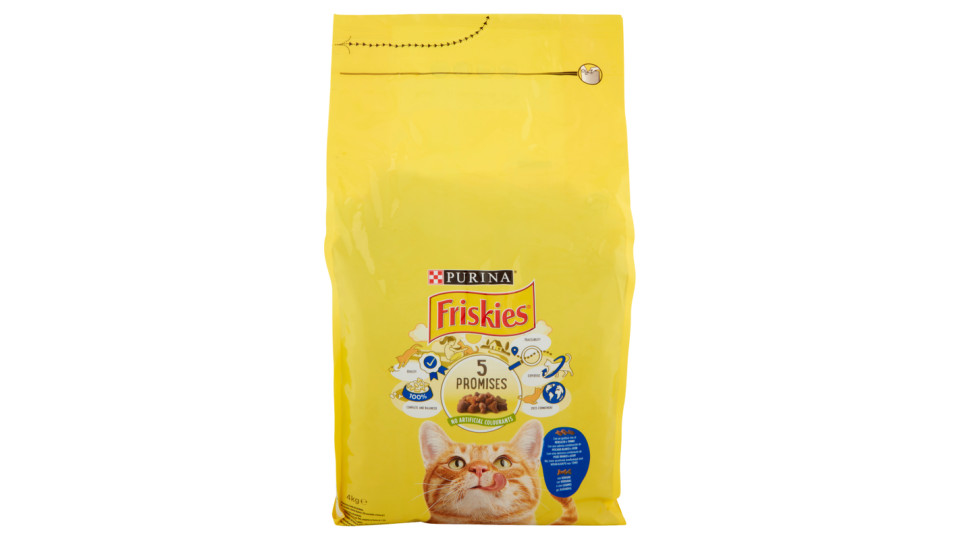 PURINA FRISKIES Gatto Crocchette Adult con merluzzo e verdure aggiunte sacco