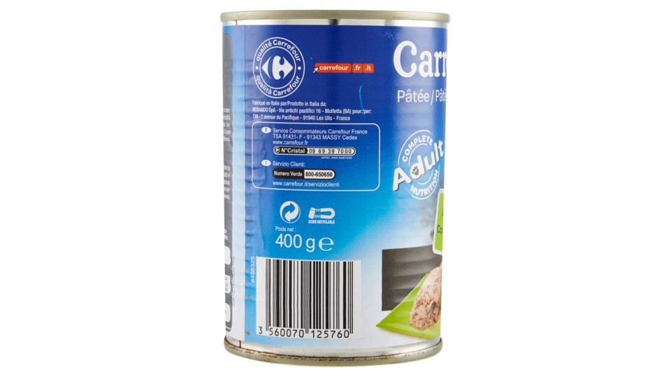 Carrefour Adult Pâté Con coniglio per gatti