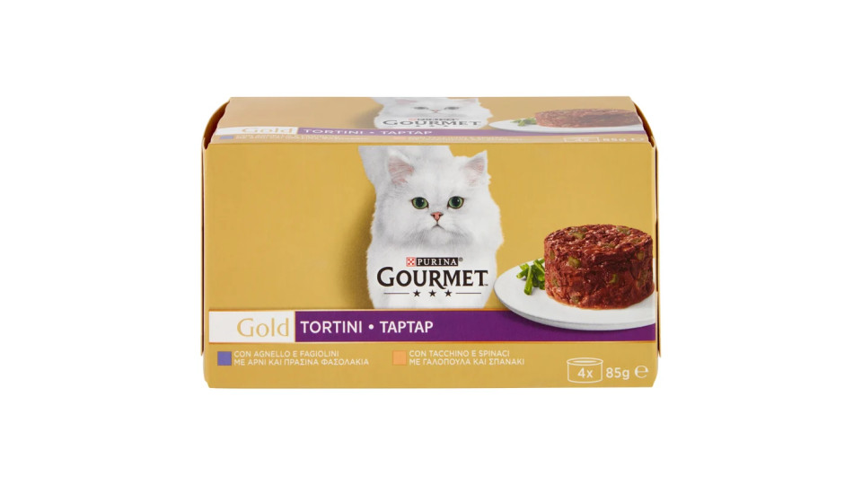 PURINA GOURMET Gold Tortini Gatto con Agnello e Fagiolini, con Tacchino e Spinaci