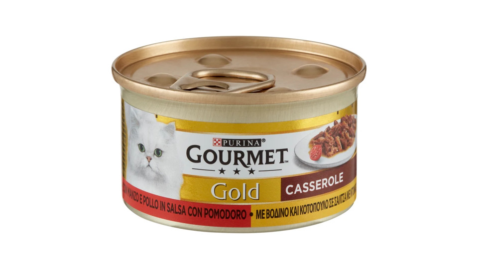 PURINA GOURMET Gold Gatto Casserole con Manzo e Pollo in salsa con Pomodoro lattina