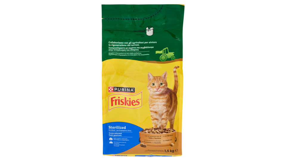 PURINA FRISKIES Gatto Crocchette Sterilizzati con Tacchino e Verdure