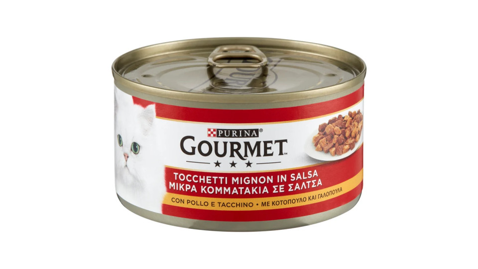 PURINA GOURMET Gatto Sigillo Oro Tocchetti Mignon con Pollo e Tacchino lattina