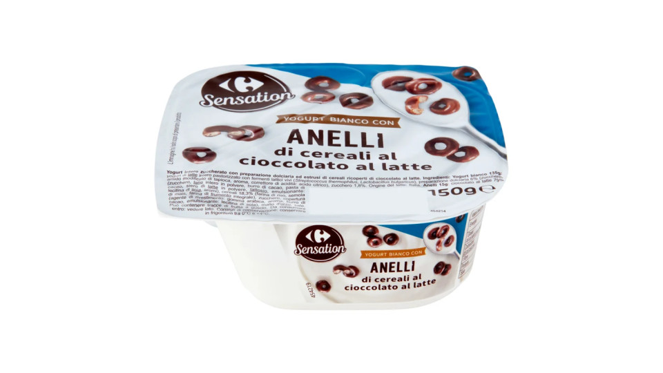 Carrefour Yogurt Bianco con Anelli al Cioccolato