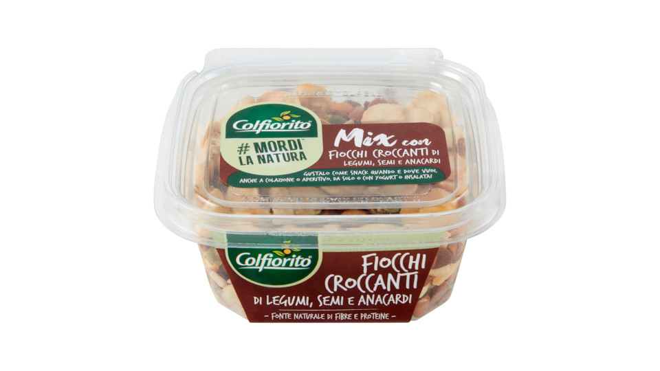 Colfiorito, Natura #Mordi La Natura lo Snack fiocchi croccanti di legumi semi di zucca nocciole