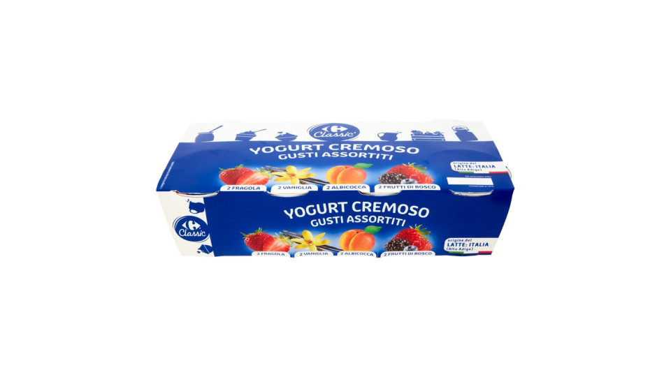 Carrefour Yogurt gusti assortiti Cremoso Frutta in Pezzi