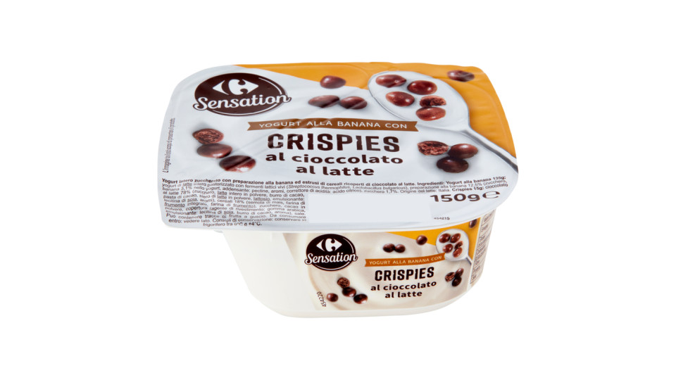 Carrefour Yogurt alla Banana con Crispies al Cioccolato al latte