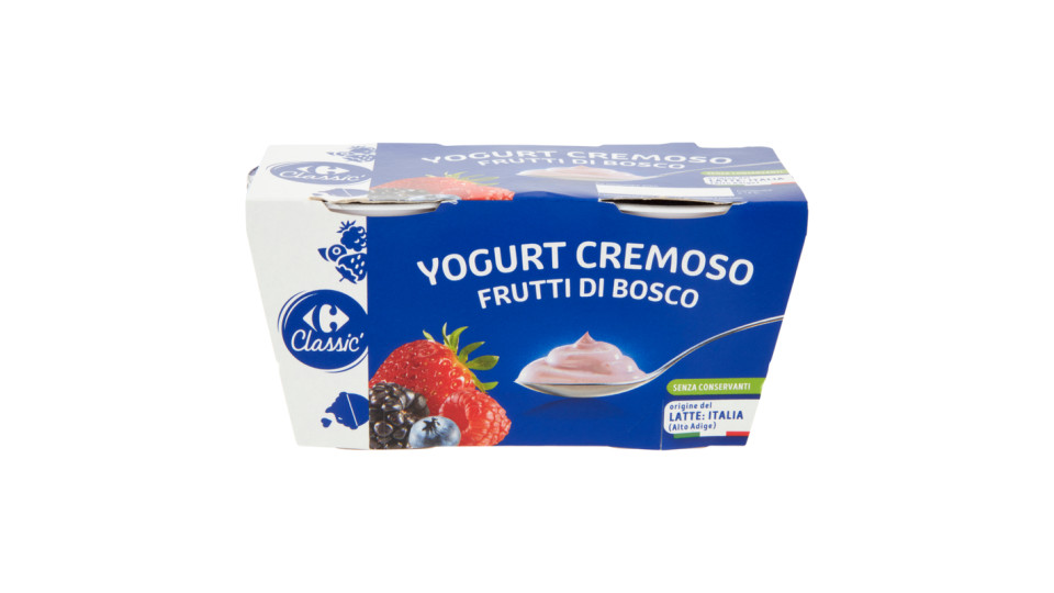 Carrefour Yogurt con Frutti di Bosco Cremoso Frutta in Pezzi