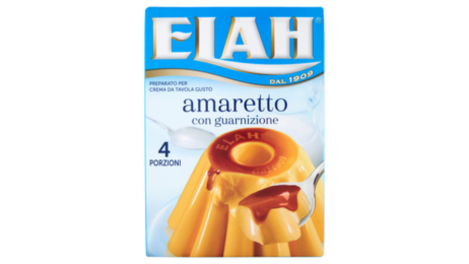 Elah Preparato per crema da tavola gusto amaretto con guarnizione