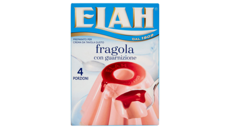 Elah Preparato per crema da tavola gusto fragola con guarnizione