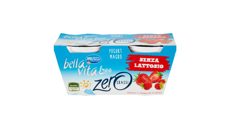Bella Vita free zero grassi Yogurt Magro Fragole e Fragoline di Bosco