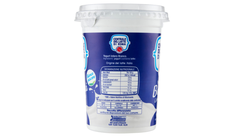 Centrale del latte di Roma Yogurt intero bianco