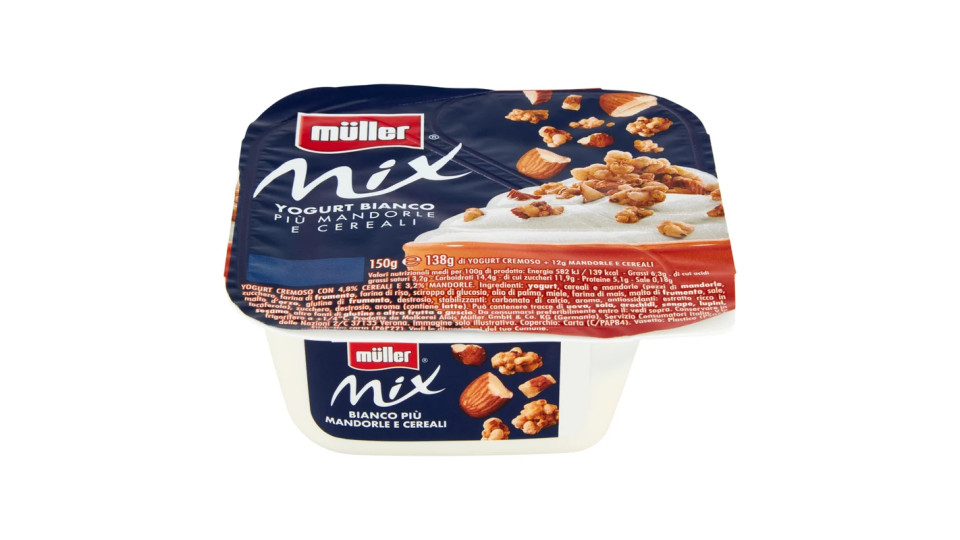 müller Mix Yogurt Bianco Più Mandorle e Cereali