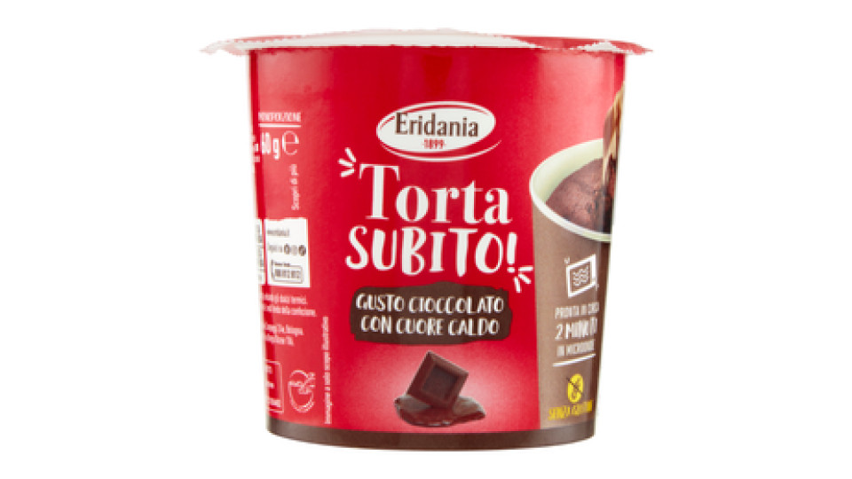 Eridania Torta Subito! Gusto Cioccolato con Cuore Caldo 60 g