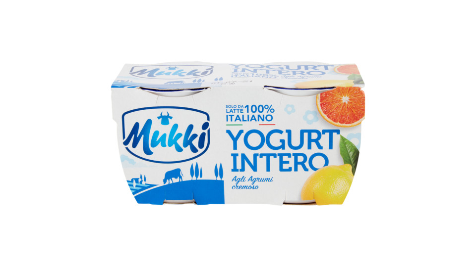 Mukki solo da latte 100% toscano yogurt intero agli Agrumi cremoso