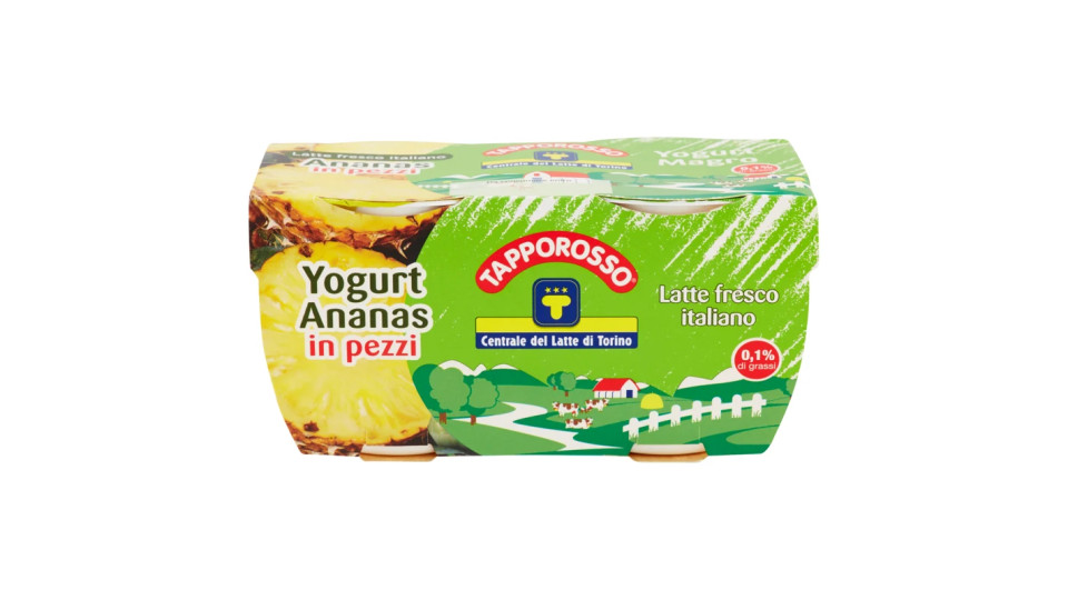 Centrale del Latte di Torino Tapporosso Yogurt Magro Ananas in pezzi