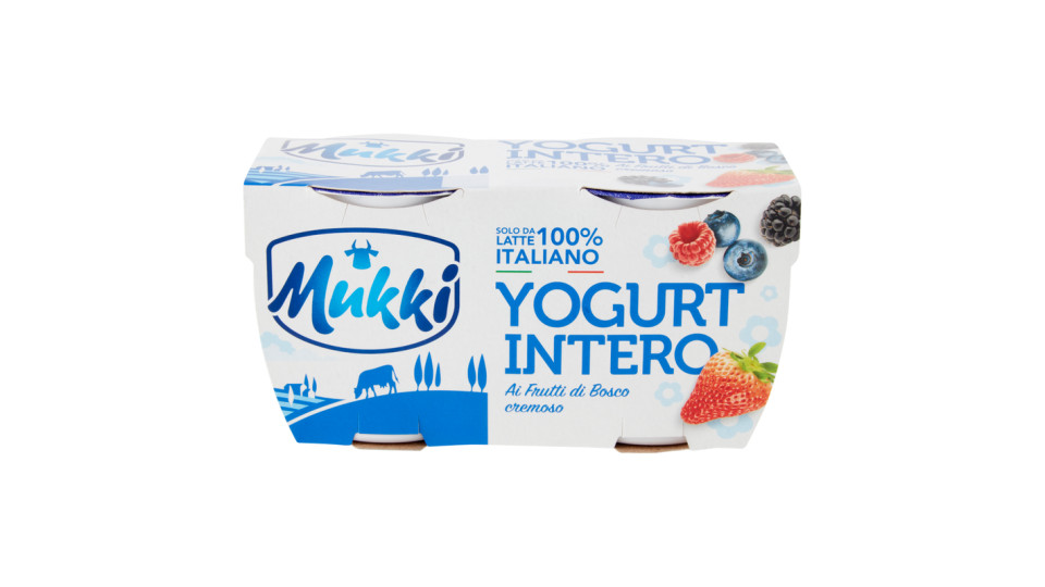 Mukki solo da latte 100% toscano yogurt intero ai Frutti di Bosco cremoso