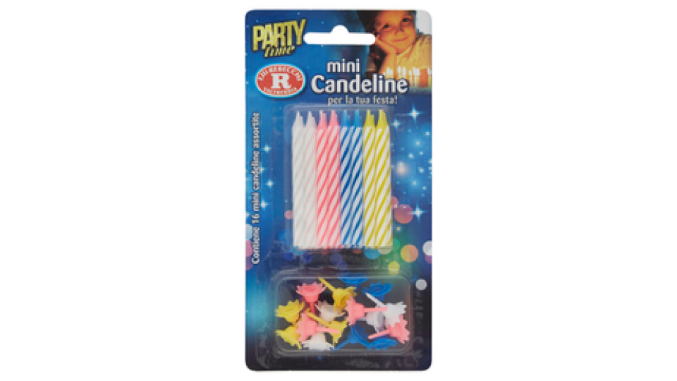 F.lli Rebecchi Valtrebbia Party time mini Candeline assortite con supporto