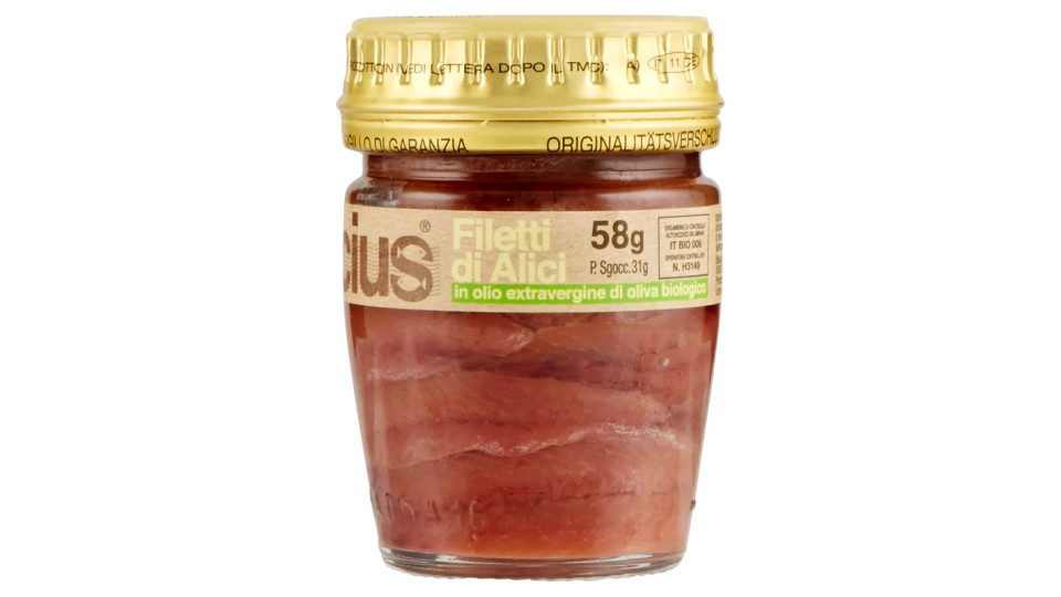 Delicius Linea Bio Filetti di Alici in olio extravergine di oliva biologico