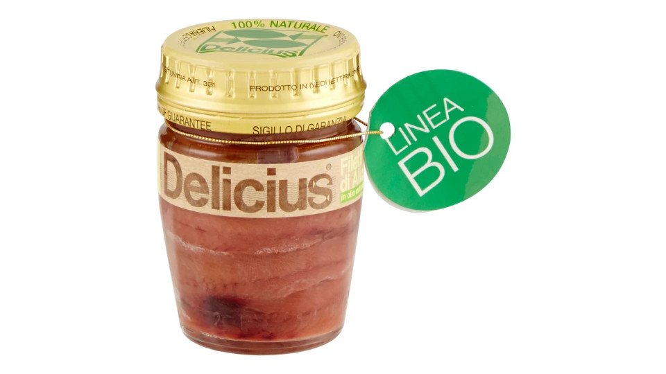 Delicius Linea Bio Filetti di Alici in olio extravergine di oliva biologico