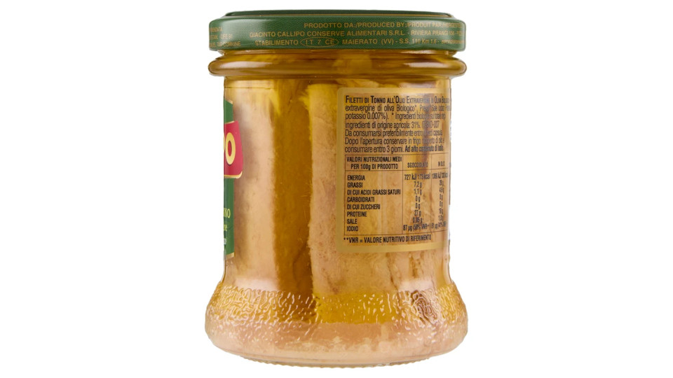 Callipo Filetti di Tonno all'olio extravergine di oliva Biologico
