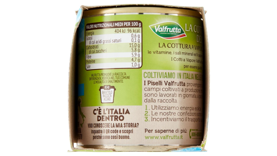 Valfrutta Cotti a Vapore Piselli Piccoli Italiani