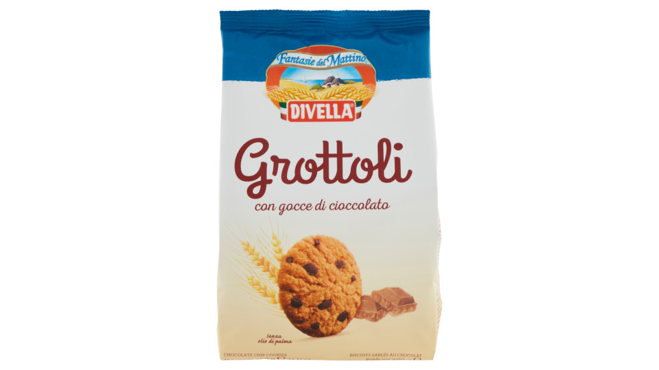 Divella Fantasie del Mattino Grottoli frollini con gocce di cioccolato