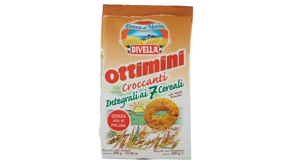 Divella Fantasie del Mattino Ottimini Croccanti Integrali ai 7 Cereali