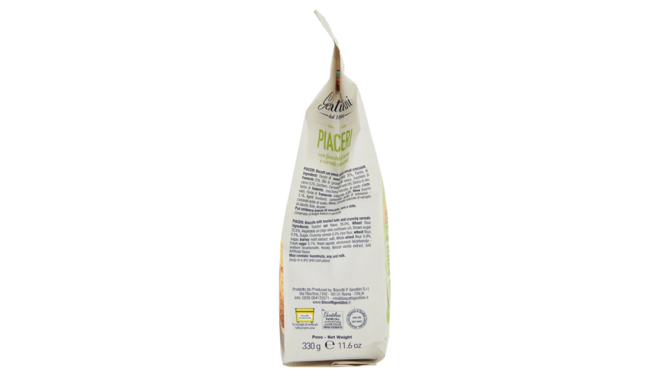 Gentilini Piaceri con fiocchi d'avena e cereali croccanti