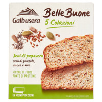 Galbusera BelleBuone Fette spesse con semi di papavero, girasole, zucca e lino 5 x