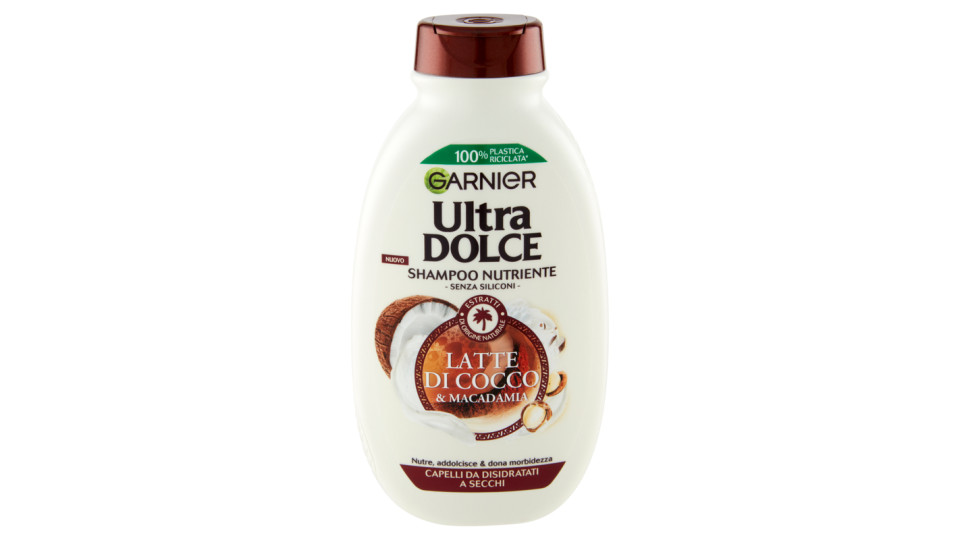 Garnier Ultra Dolce Latte di Cocco e Macadamia - Shampoo nutriente per capelli secchi