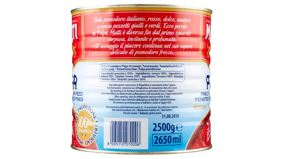Mutti Polpa Pomodori in Finissimi Pezzi