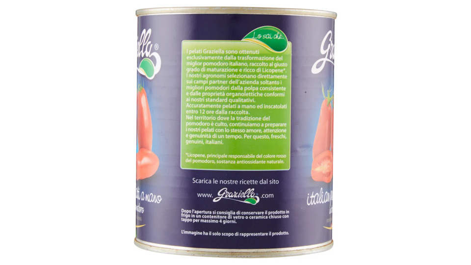 Graziella pomodori pelati a mano in succo di pomodoro