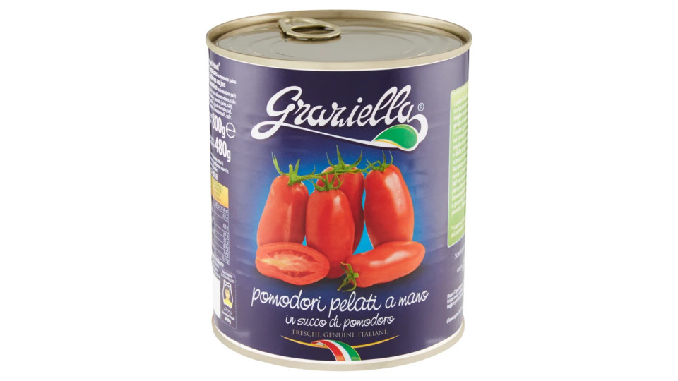Graziella pomodori pelati a mano in succo di pomodoro