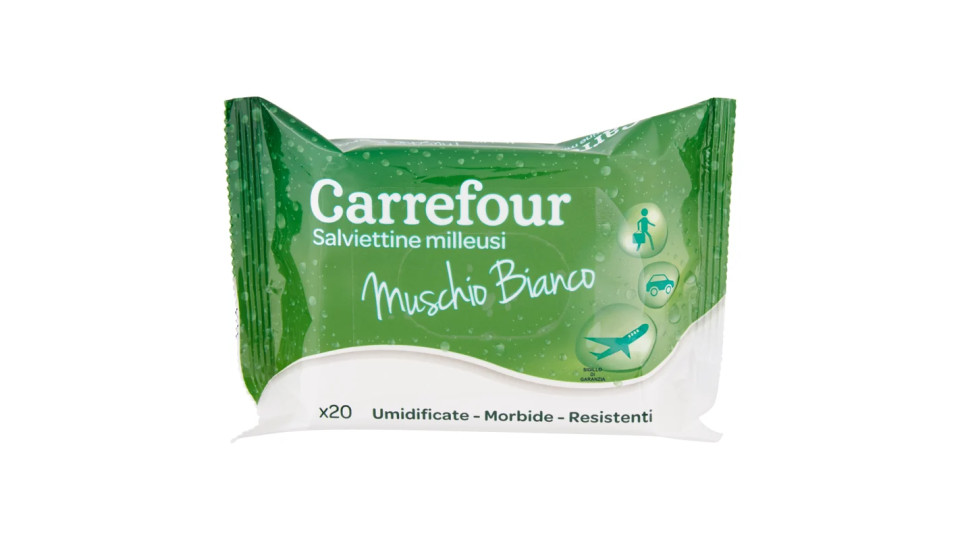 Carrefour Salviettine milleusi Muschio Bianco