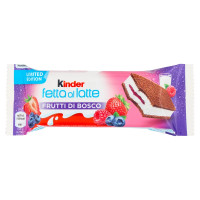 Kinder Fetta al Latte Frutti di Bosco: pan di spagna con farcitura al latte e Frutti di Bosco 5x28g