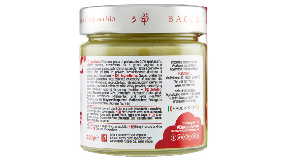 Bacco la Golosa di Bacco Crema dolce di Pistacchio