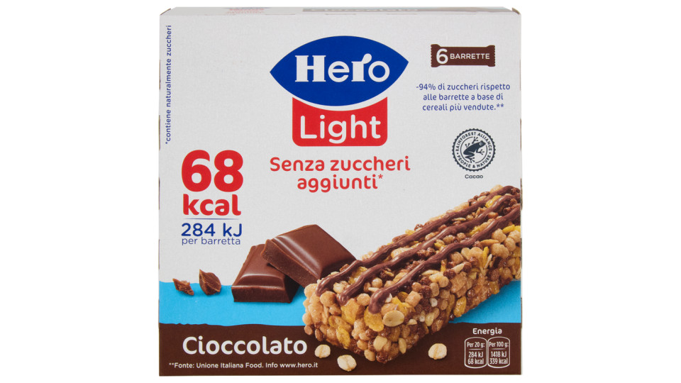 Hero Light Barrette Cioccolato 6 x 20 g