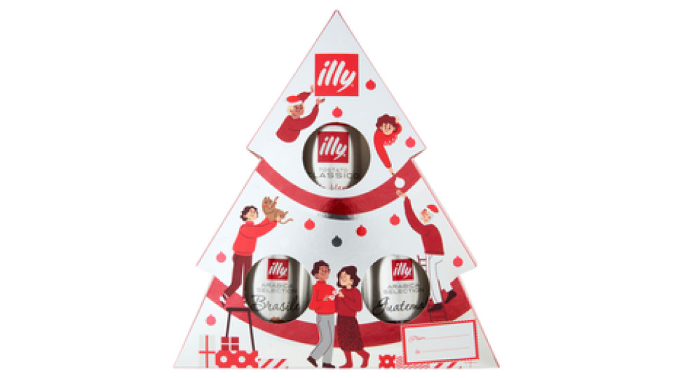 Illy Moka astuccio Natale Tostato Classico + Arabica Selection Brasile e Etiopia 2 x