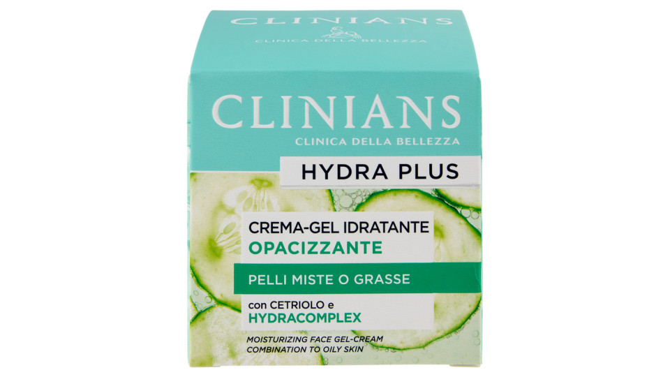 Clinians Hydra Plus Crema-Gel Idratante Opacizzante Pelli Miste o Grasse