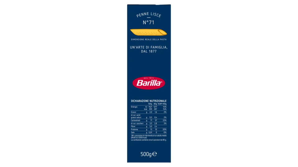 Barilla n.71 penne lisce