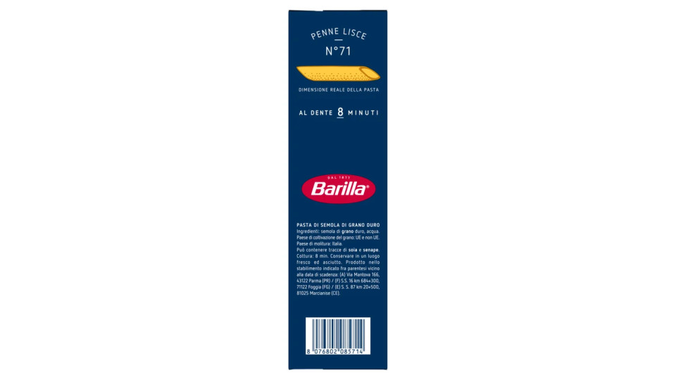 Barilla n.71 penne lisce