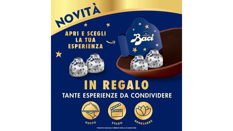BACI PERUGINA Uovo di cioccolato fondente con sorpresa e 4 Baci