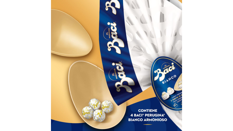 BACI PERUGINA Uovo di cioccolato bianco con sorpresa e 4 Baci bianco