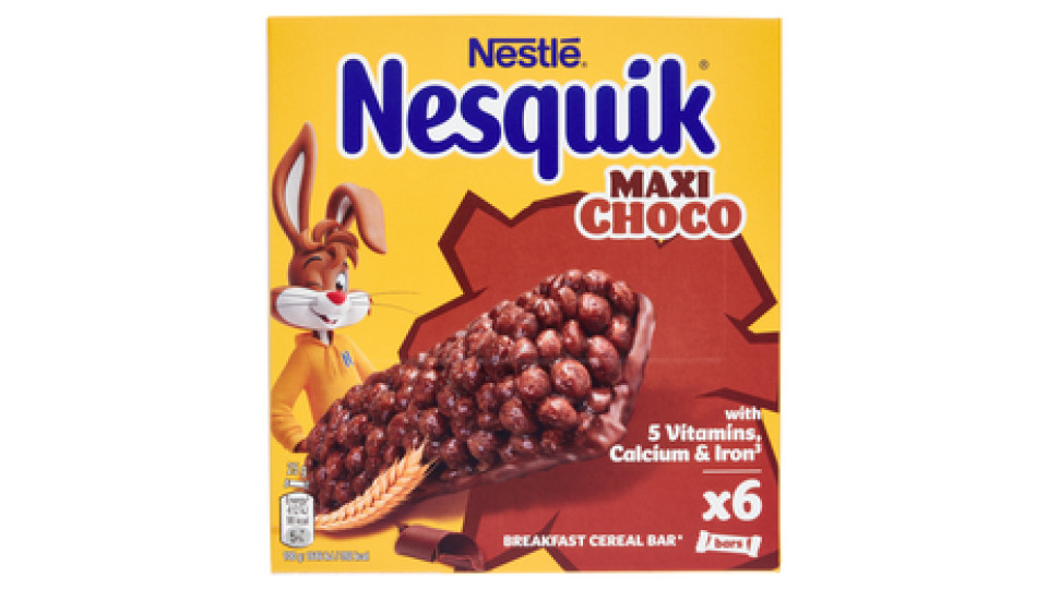 Nesquik Cereali Maxi Choco Barrette di Cereali al Cioccolato e al Latte