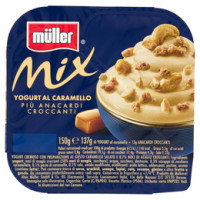 müller Mix il Sorprendente Yogurt al Caramello Salato Più Anacardi Croccanti