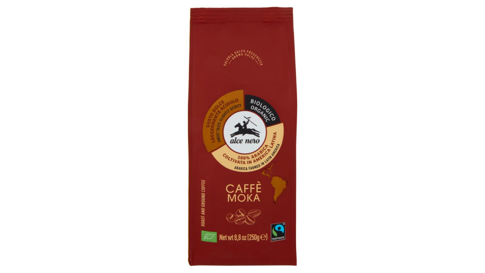 Caffè per moka 100% arabica d’alta montagna Alce Nero