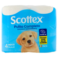 Scottex Pulito Completo Carta Igienica, 4 Rotoli Maxi