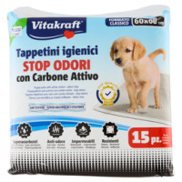 Vitakraft Tappetini igienici con Carbone Attivo Misura 60x60 cm