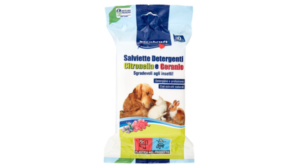 Vitakraft Salviette Detergenti Citronella e Geranio